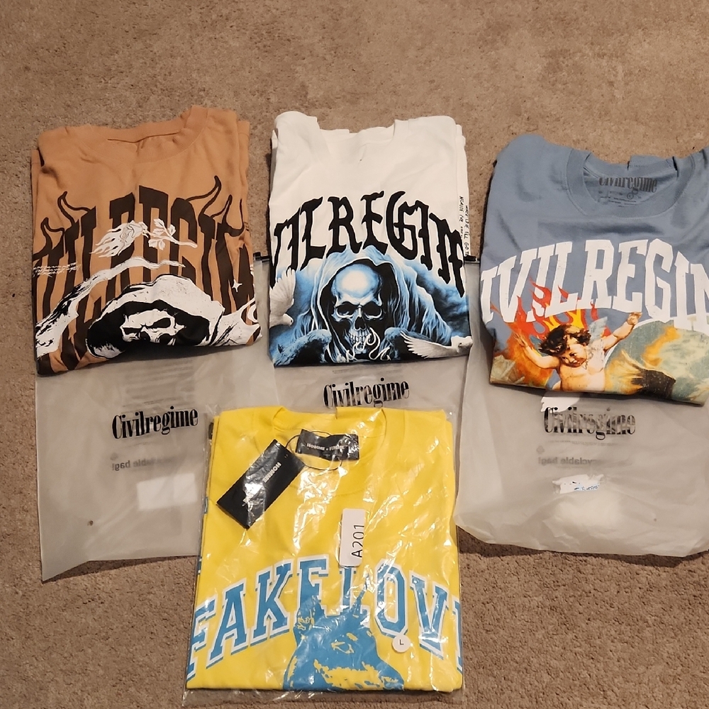 Brown and White Short Sleeve Tees Casual Collection